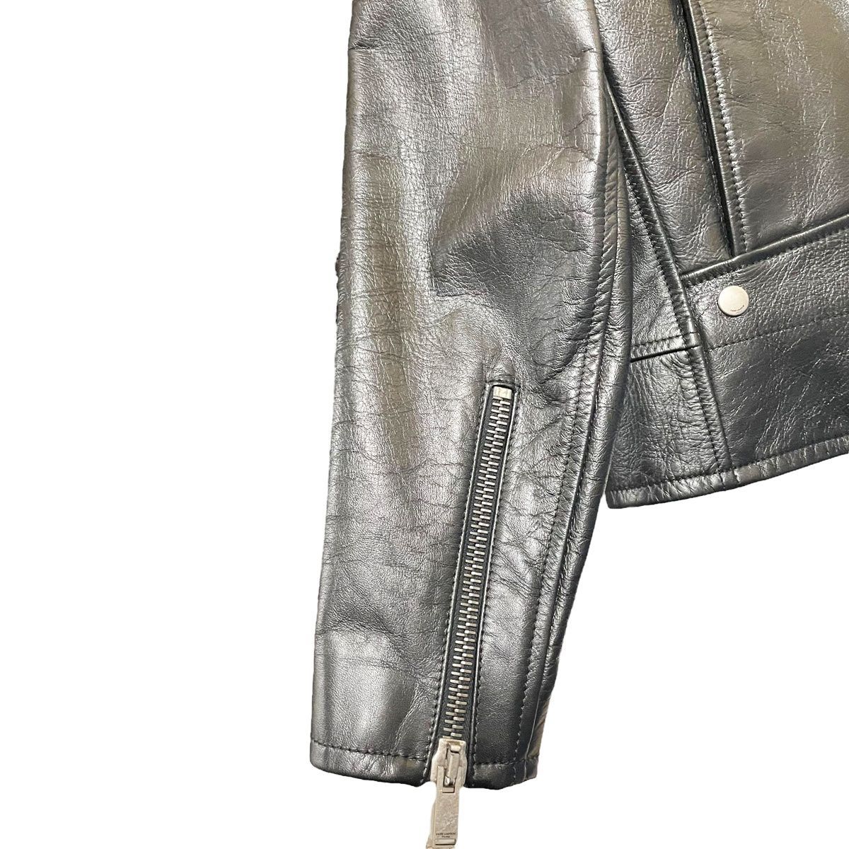 中古】 Saint Laurent サンローラン カーフスキン レザーライダース