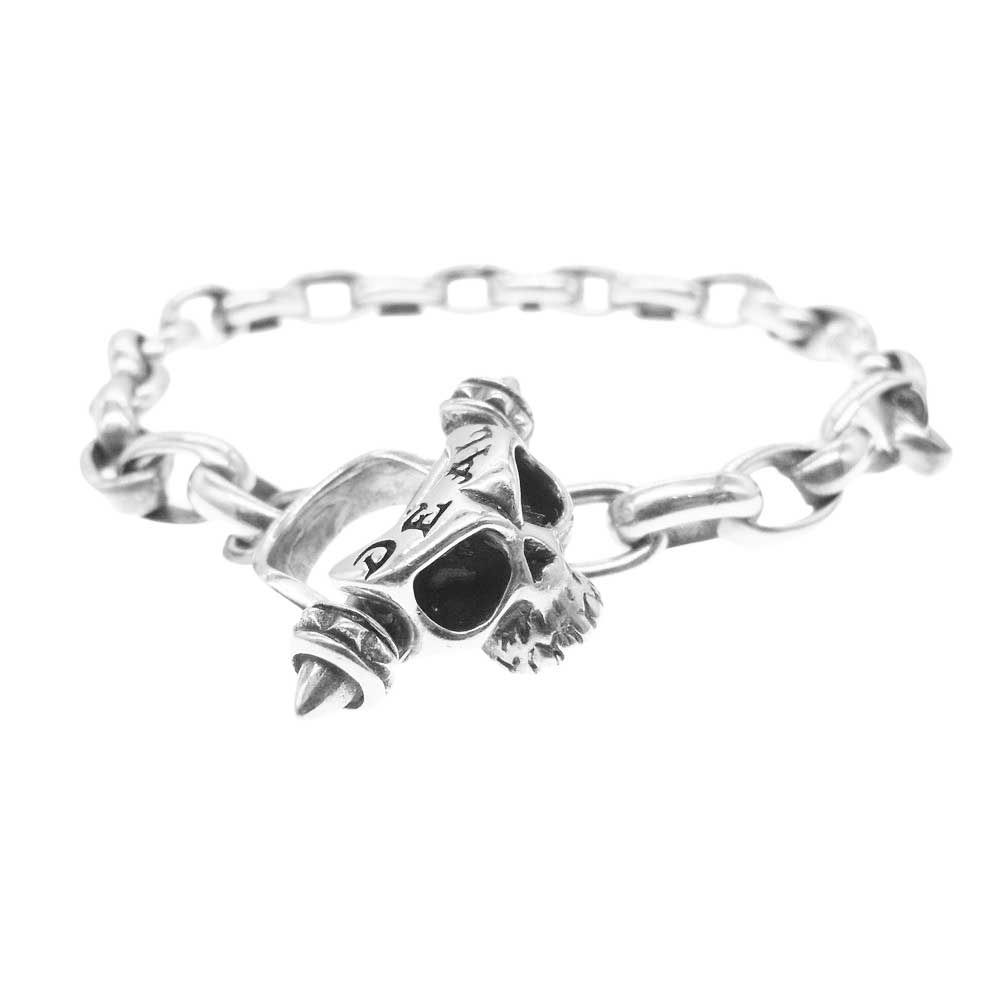 DEAL DESIGN ディールデザイン spike skull bracelet スパイク スカル Tバー ブレスレット シルバー系【中古】 -  メルカリ