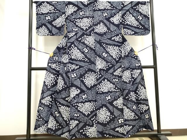 平和屋着物∴夏物 浴衣 有松鳴海絞り 花繋ぎ 椿 綿 逸品 DAAV7280cd