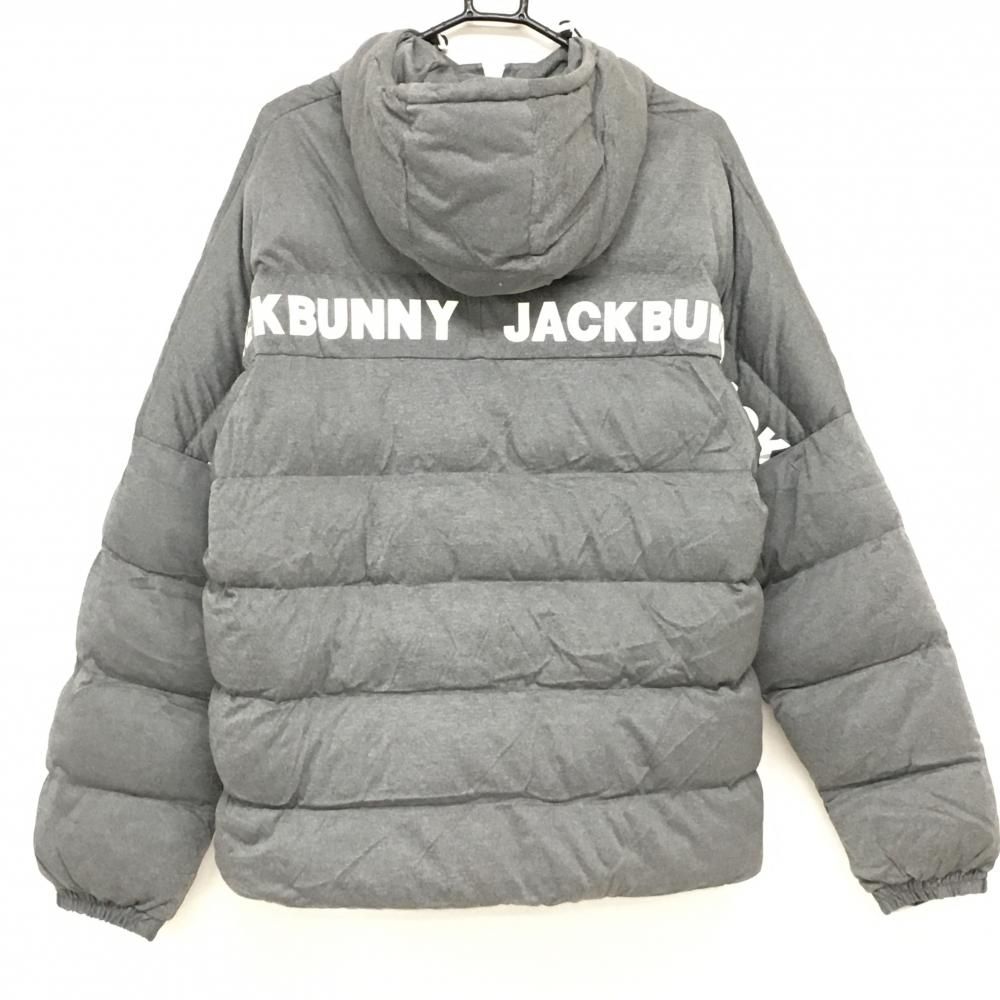 Jackbunny グレー ジャケット サイズ6 超美品】ジャックバニー フード付き中綿ジャケット 杢グレー×白
