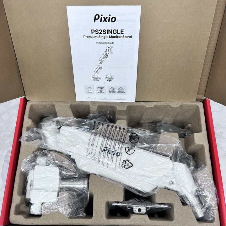美品】Pixio PS2S White モニターアーム シングル 17-49インチ対応 耐