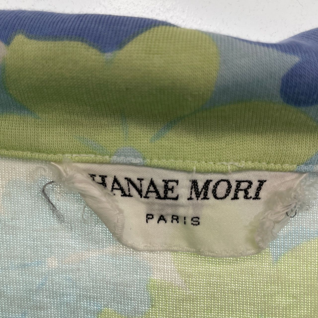 HANAE MORI ハナエモリ M レディース 襟付き半袖Tシャツ　花柄　コットン100%　ポロシャツ 20240619-0021