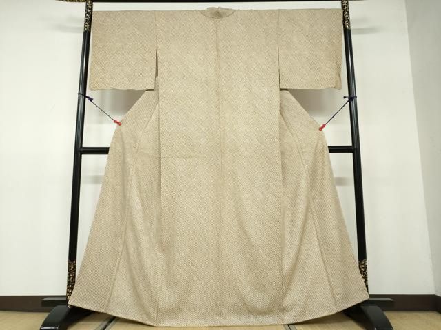 平和屋着物○大変加工の良い総絞り小紋 黒地 正絹 逸品 未使用