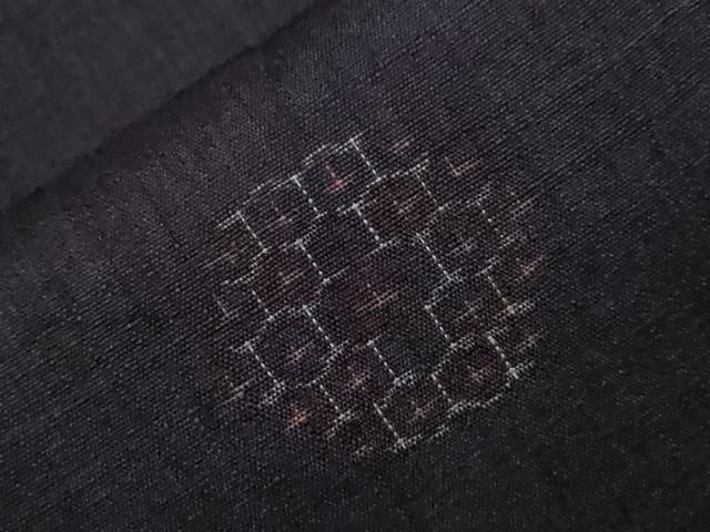 平和屋着物＃道中着 単衣 紬地 亀甲文 ロング丈 正絹 逸品 CAAW4836dy