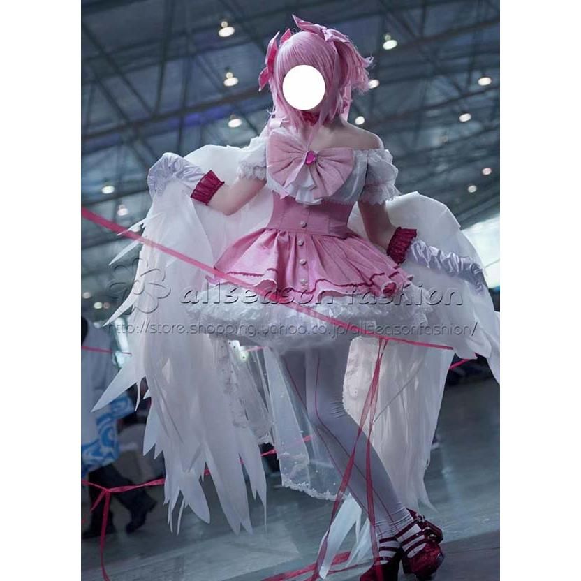 魔法少女まどか マギカ 風 鹿目まどか ドレスドレス劇場版 コスプレ衣装 ウィッグ コスチューム cosplay イベント 演出服 アニメ変装 仮装 ハロウィン kkkcrn