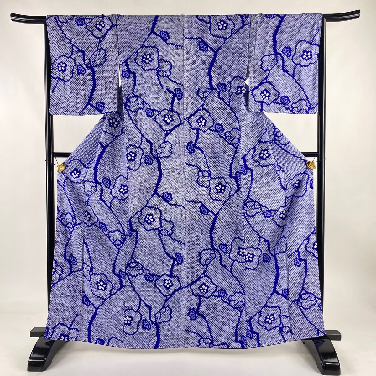 小紋 着物 未使用 正絹 袷 身丈166.5cm L トール A1072-7