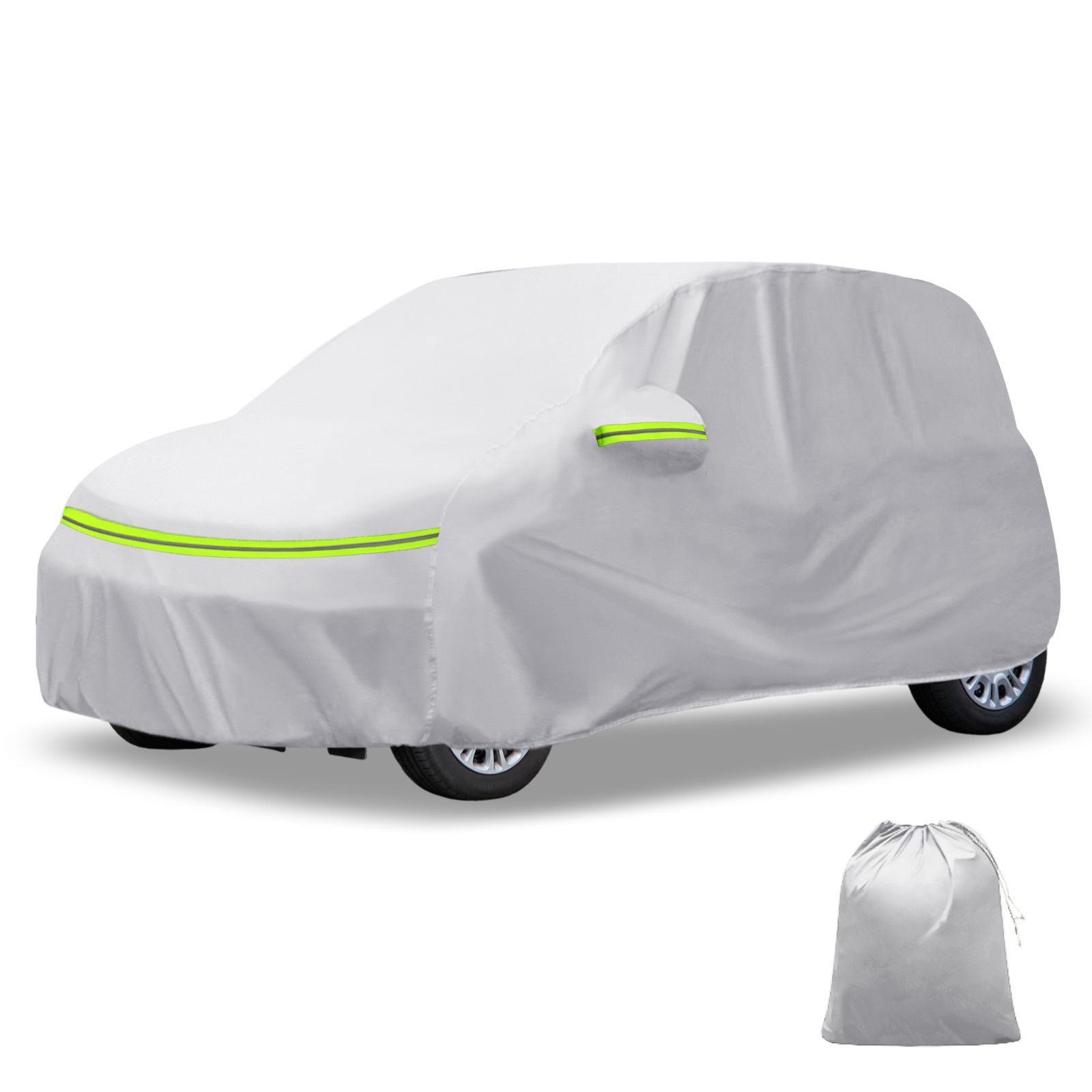 X AUTOHAUX ホンダ フリード用 車ボディカバー 自動車カバー 防水生地-5層構造 裏起毛 塗装面保護 運転席ジッパー付き ドア開閉 防風ロープ 収納袋付き 日焼け 梅雨対策 車中泊 仮眠 暑さ対策 UVカット