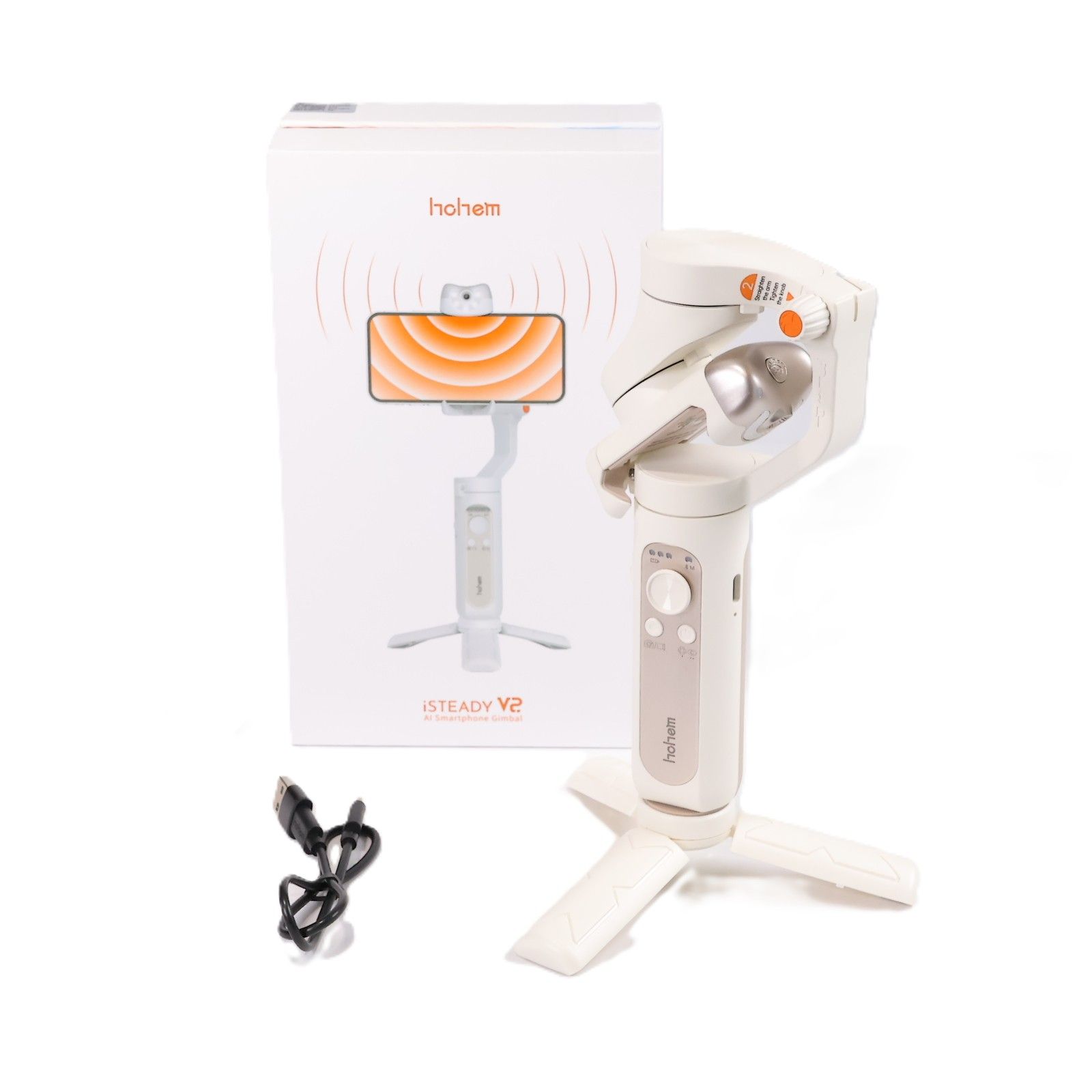展示品 スマートフォン用3軸ジンバル Hohem iSteady V2 White 3