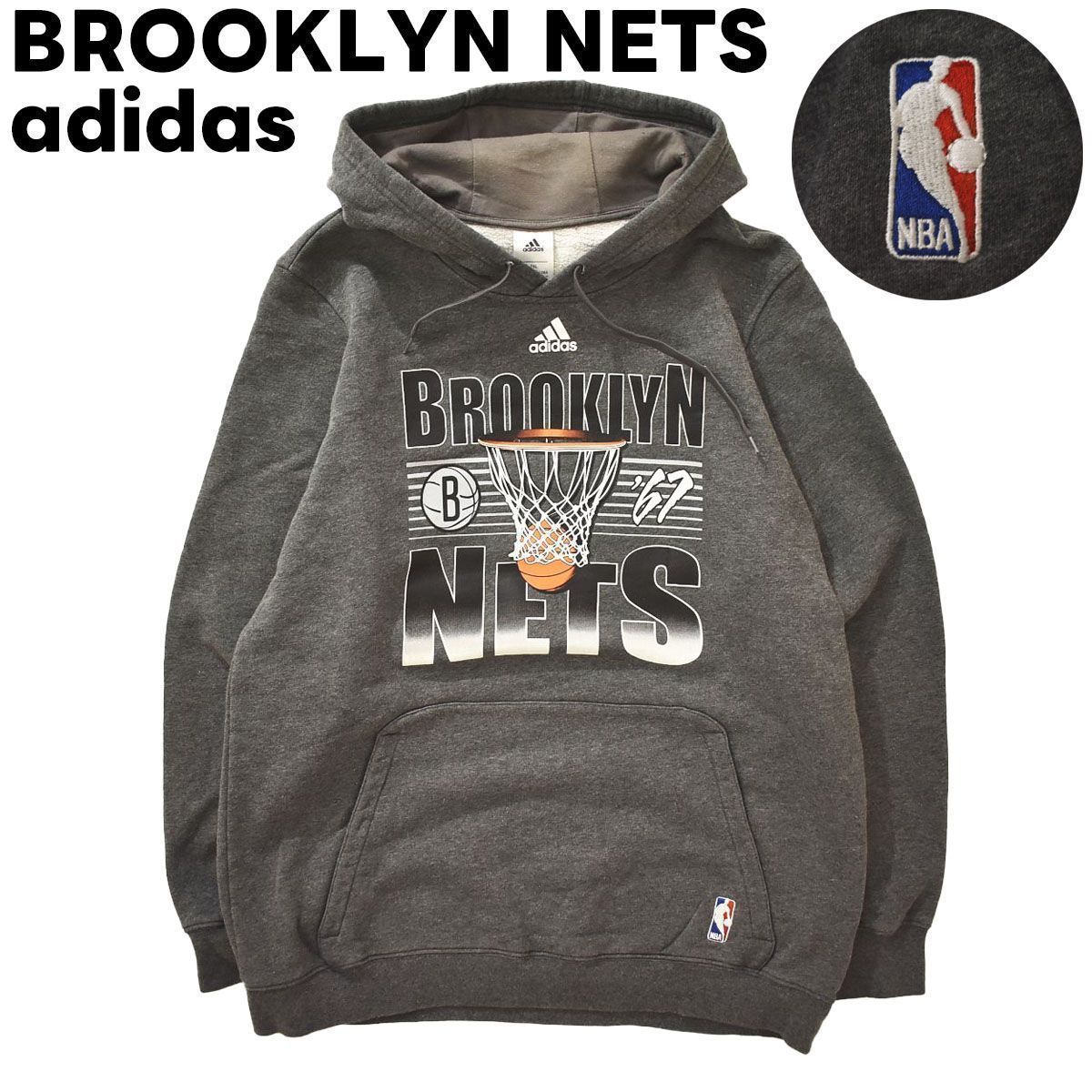 アディダス NBA BROOKLYN NETS スウェット フーディー 2XL