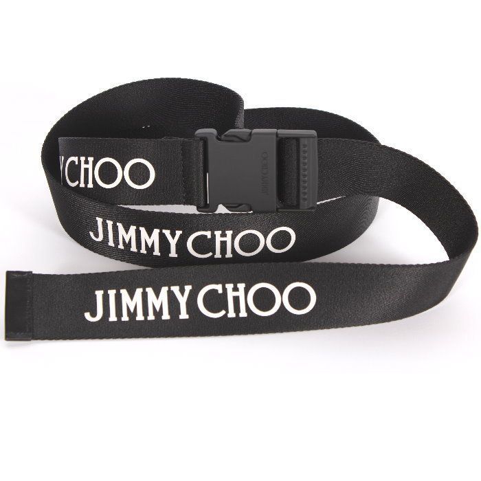 JIMMY CHOO ベルト Sean｜スターエンボス付き ブラックレザー・ベルト｜新作