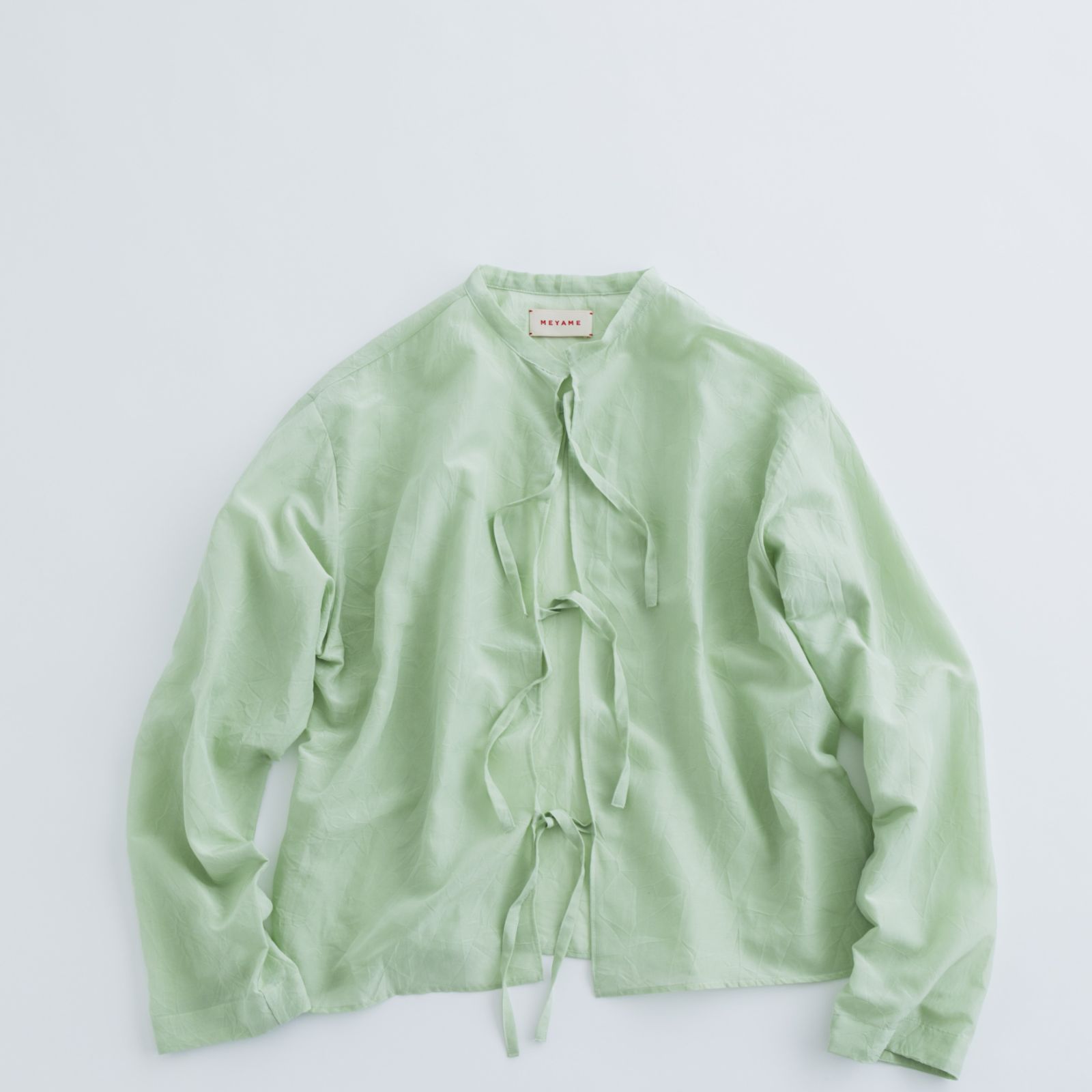 meyame メヤメ　ブラウスジャケット　トップス　アウター　おしゃれ MEYAME メヤメ COTTON SILK BLOUSE JACKET GREEN コットン