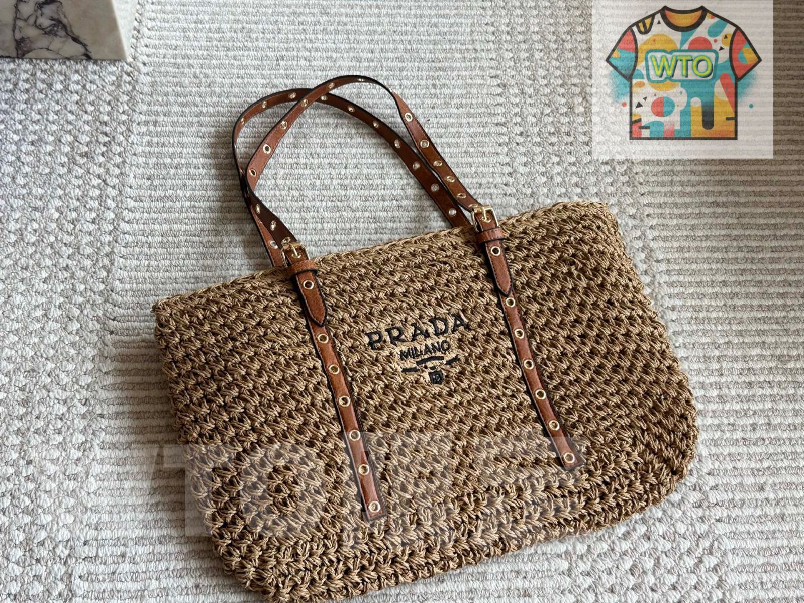 今日 Prada Straw Bag プラダ ストローバッグ -WTO輸入2
