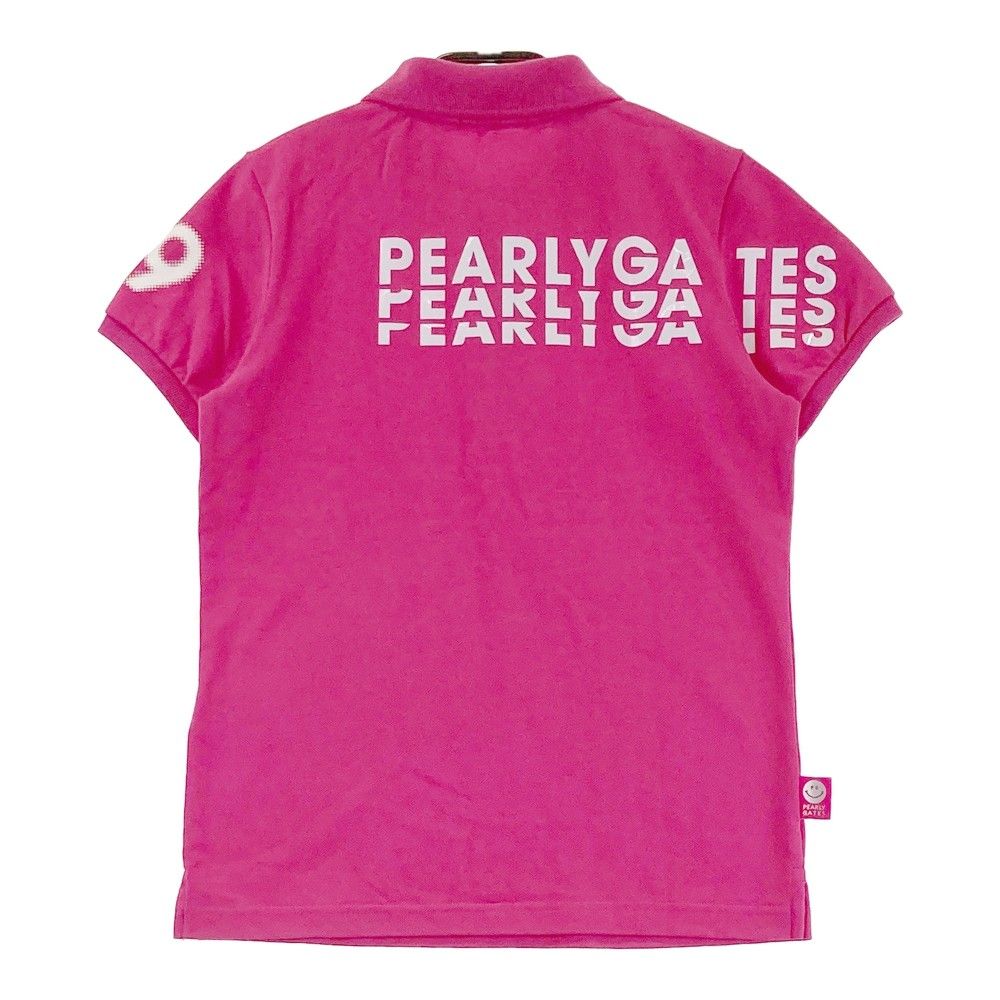 サイズ：00 PEARLY GATES パーリーゲイツ  半袖ポロシャツ ニコちゃん  ピンク系 [240101505414] ゴルフウェア レディース ストスト サイズ：00 PEARLY GATES パーリーゲイツ 半袖ポロシャツ ニコちゃん