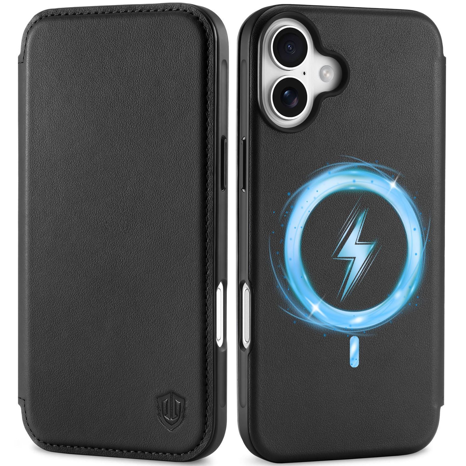 新着商品 スマホケース 対応 プラス アイホン16 2025年発売 全面保護 RFIDブロッキング 衝撃吸収 マグネット内蔵 6.7インチ対応 カード収納 スマホカバー 16プラス対応 あいふぉん 5G 本革 手帳型 対応ケース Plus ブラック 16