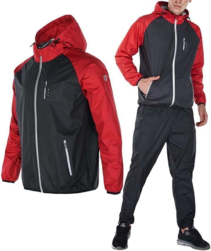 Dripx サウナスーツ ダイエット ユニセックス 4XLレッド( レッド，  XXXXL)