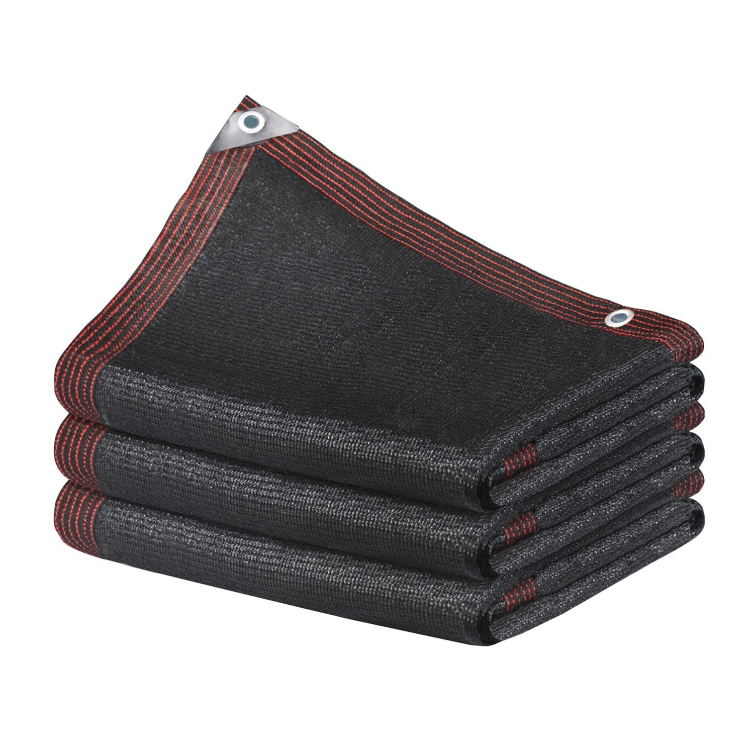 YEZOND 遮光ネット 6m 6m 日よけ シェード ブラック ベランダ目隠し 植物 園芸用 屋外 ベランダ 窓 カーポート ルーフ ヤード パーティー 廊下 高密度の厚さのポリエチレン ビニールシート