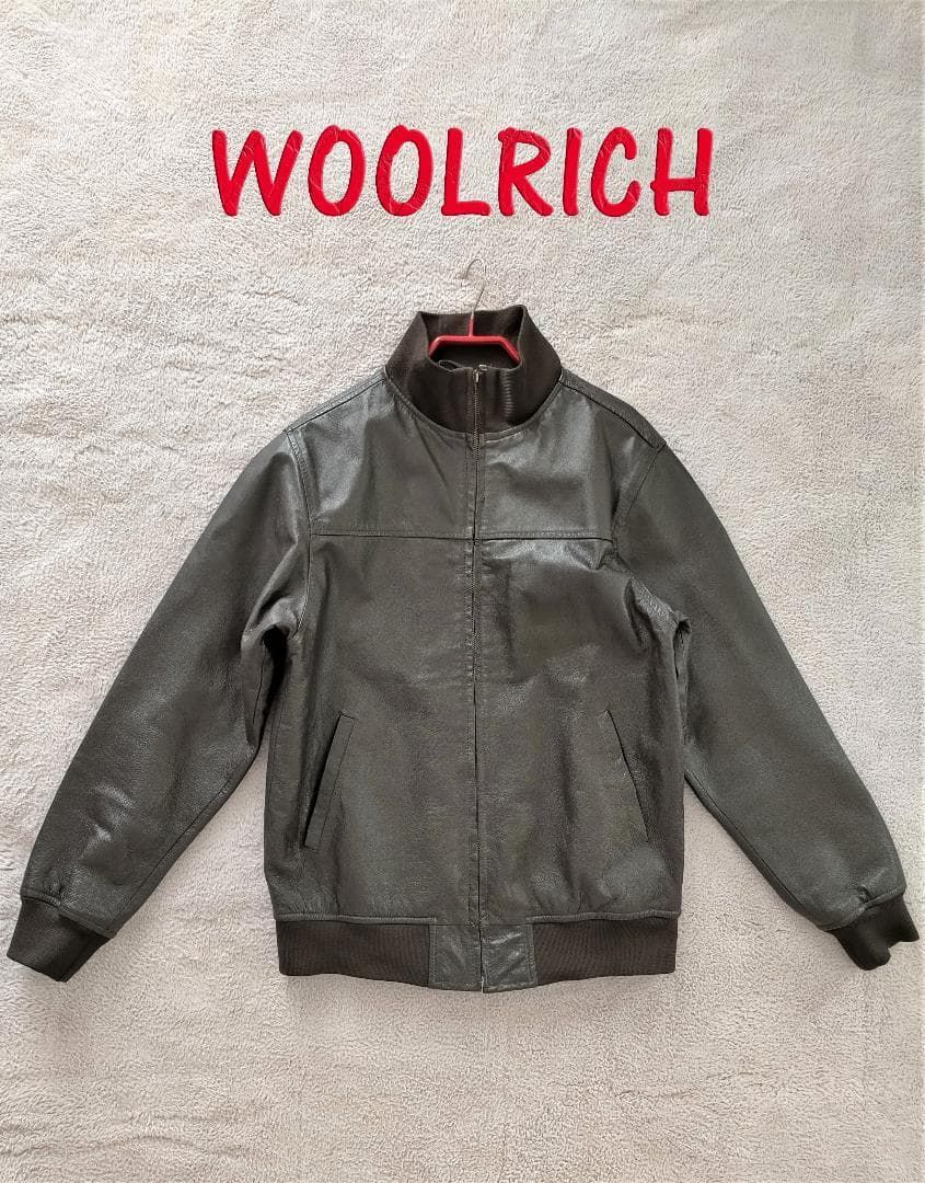 WOOLRICH ウールリッチ レザージャケット ブラウン - メルカリ