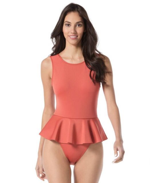 送料無料 ヴィンスカムート レディース スカート ボトムス Women s Skirted One-Piece Swimsuit Burnt Orange