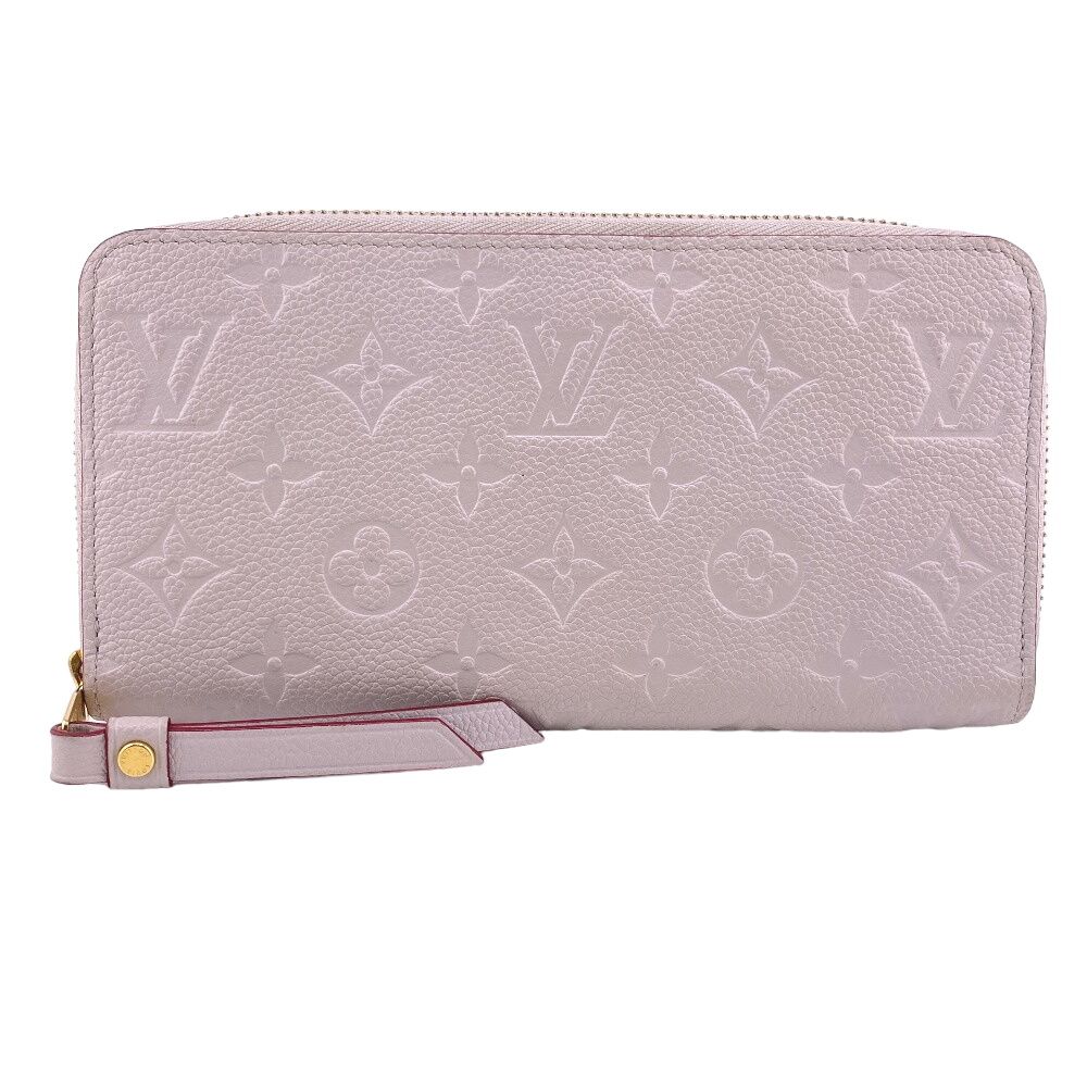 LOUIS VUITTON/ルイヴィトン ビトン M69142 ラウンドファスナー モノグラムアンプラント レザー 長財布 ベージュ レディース ブランド