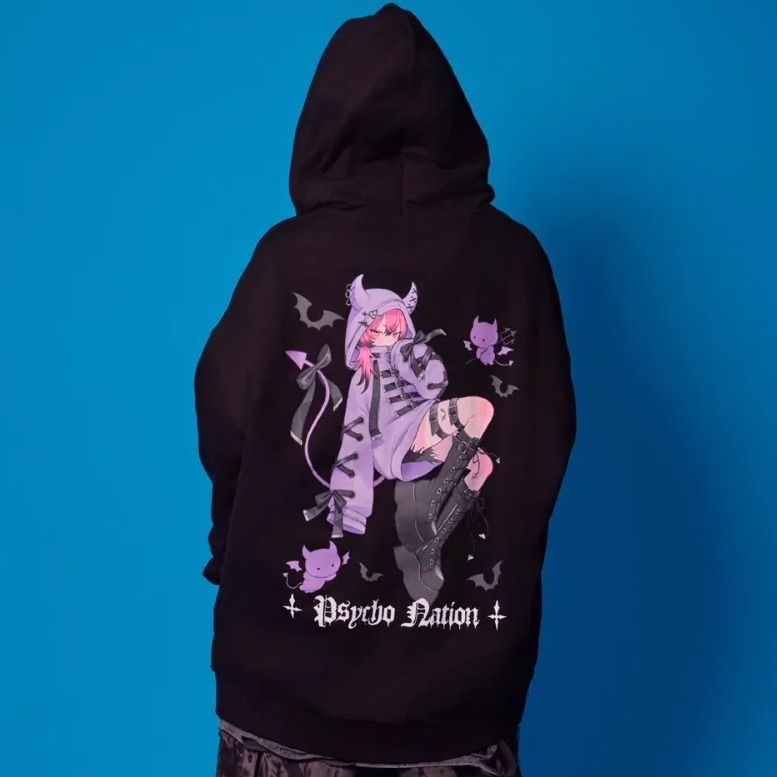 PSYCHO NATION/サイコネーション】寝田ルネ コラボ デビルZIPパーカー