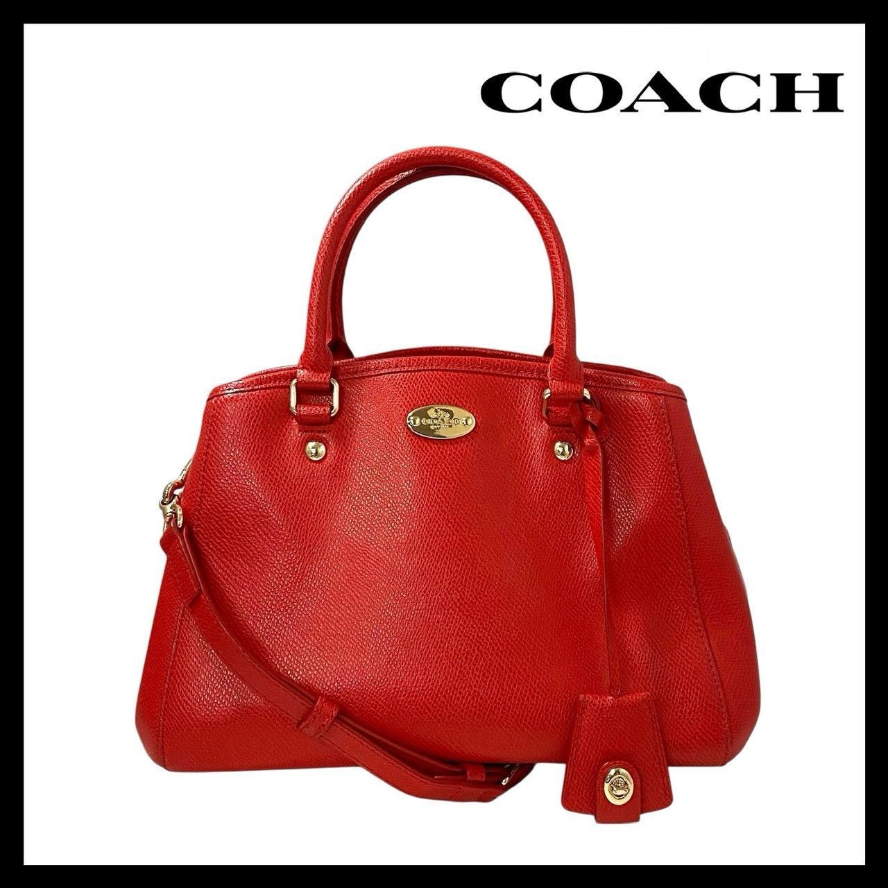 COACH】2Way バッグ レッド/赤 ショルダーバッグ ハンドバッグ コーチ 