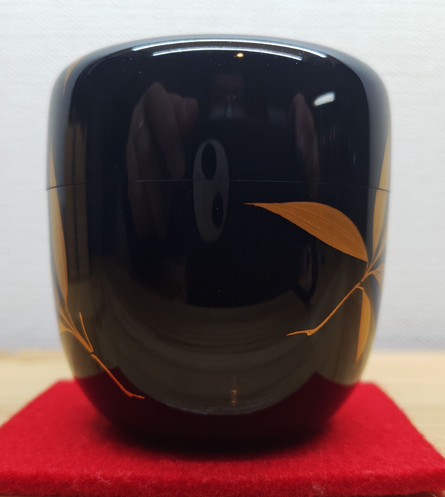 逢絢亭 茶道具 中棗 山中塗 若竹蒔絵 真塗 木製 中村宗尹 共箱入り