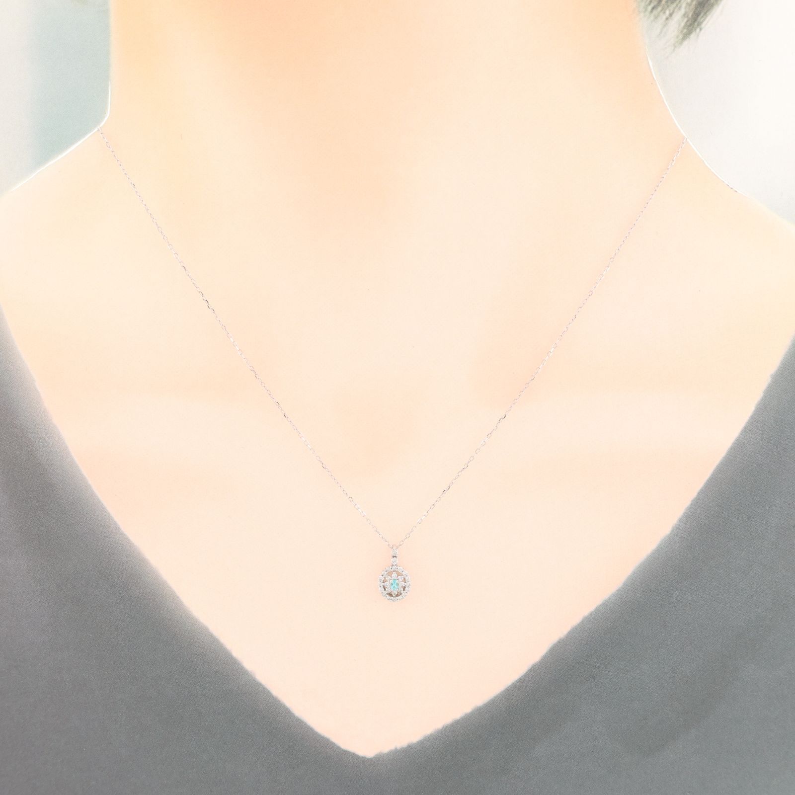 Pt.850 プラチナ パライバトルマリン 0.03ct ／ ダイヤモンド