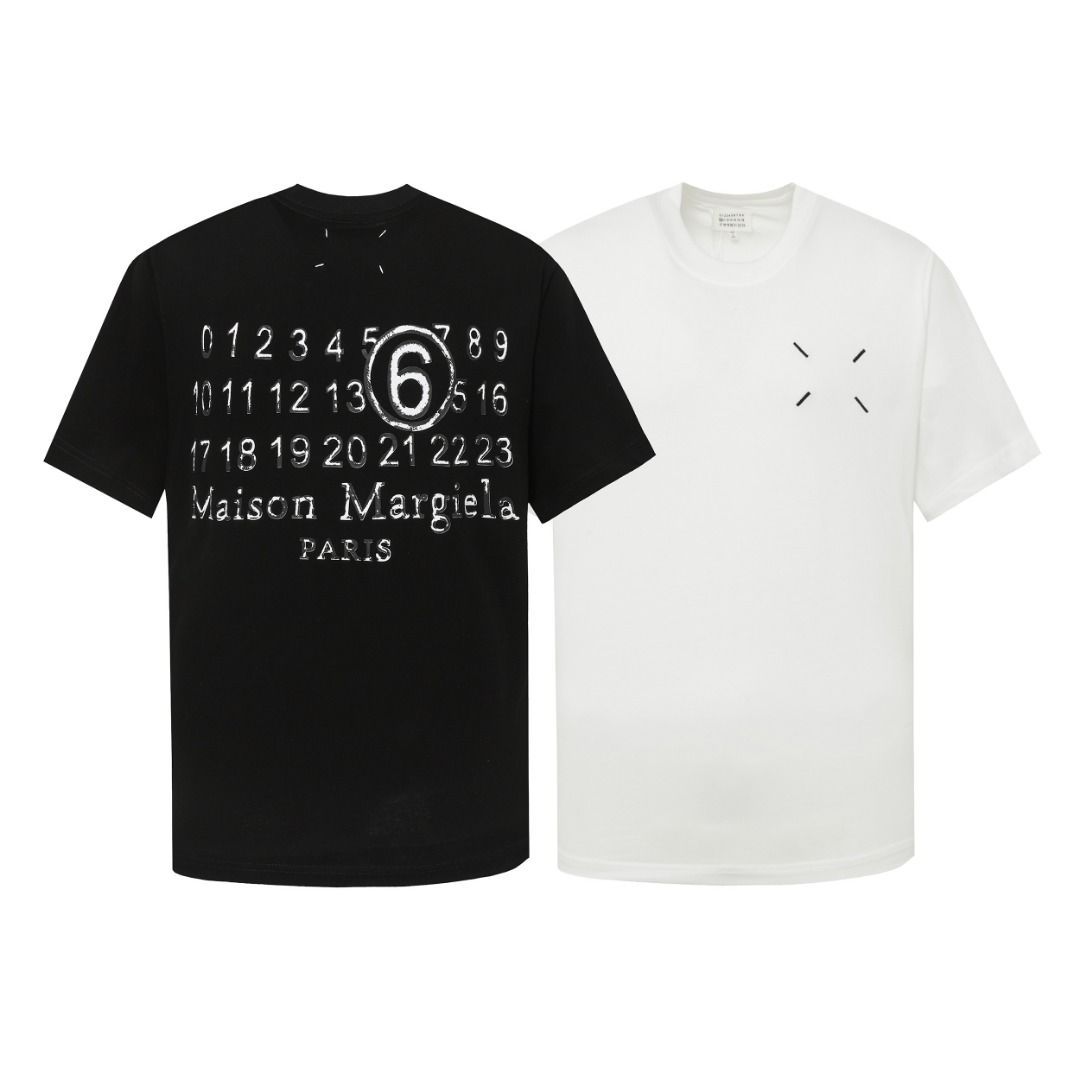 Maison Margiela メゾン マルジェラ Tシャツ プリント コットン シャツ 半袖 ゆったり オーバーサイズ ブラック ホワイト S M  L XL 並行輸入品 - メルカリ