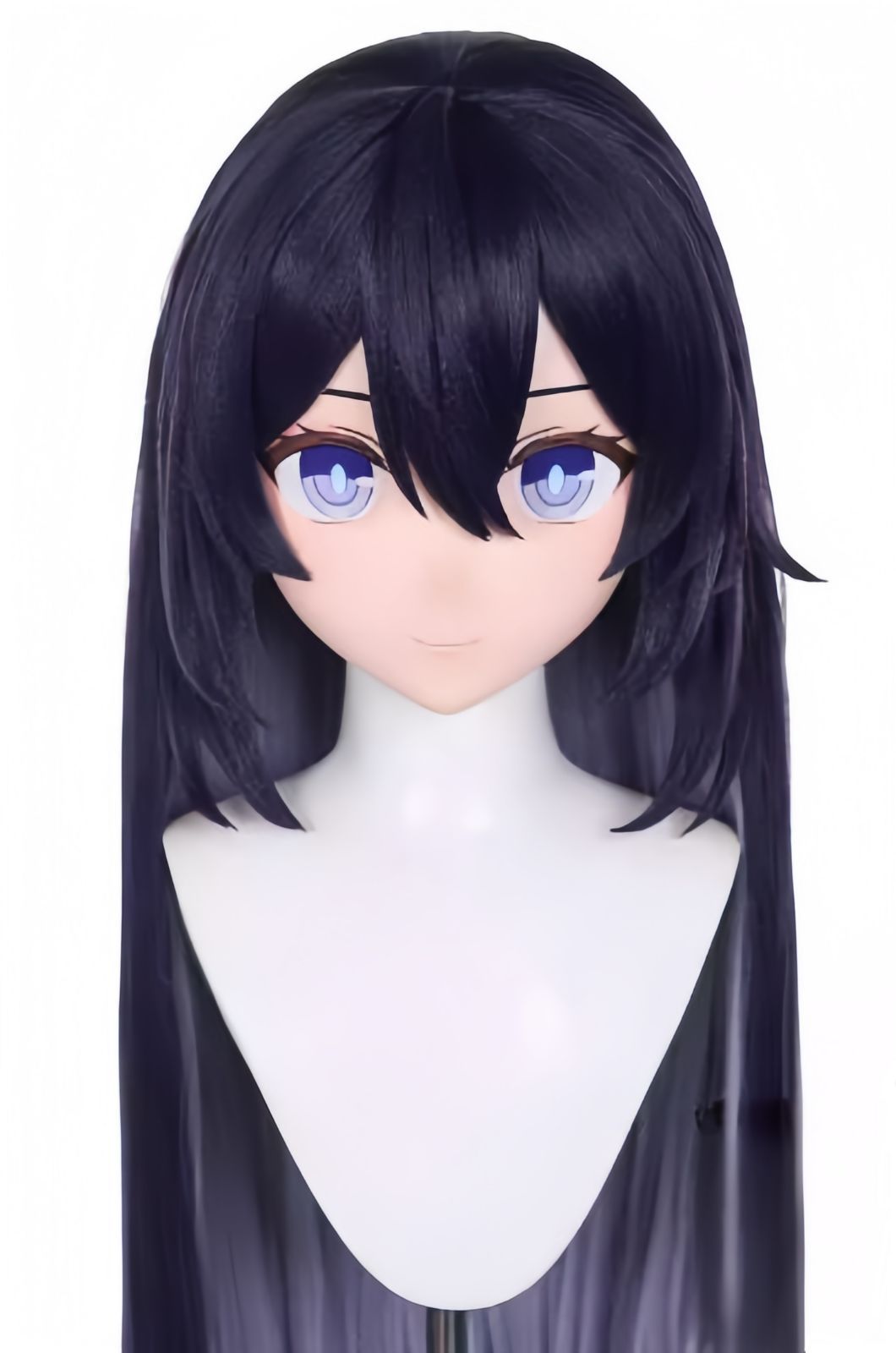 全頭マスク カツラ付き ロック付き NO.1176 フルマスク ドール ヘッドロリータ人形 コスプレ 変身 仮装 着ぐるみ 二次元美少女