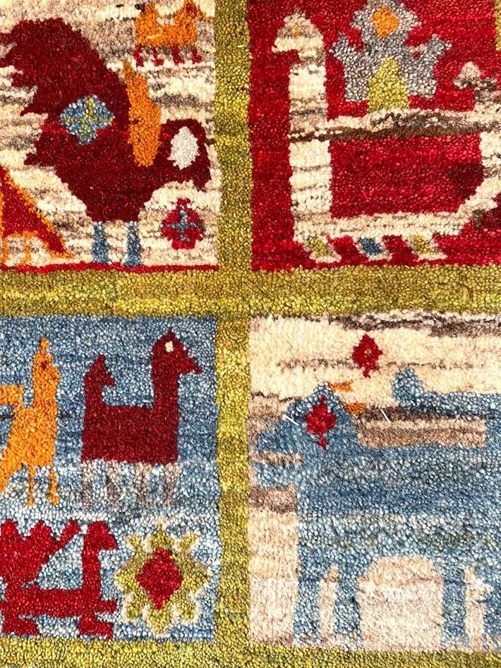 ギャッベ 丸 ロリバフブランドサイズ 54×54cm ギャッベ ペルシャ