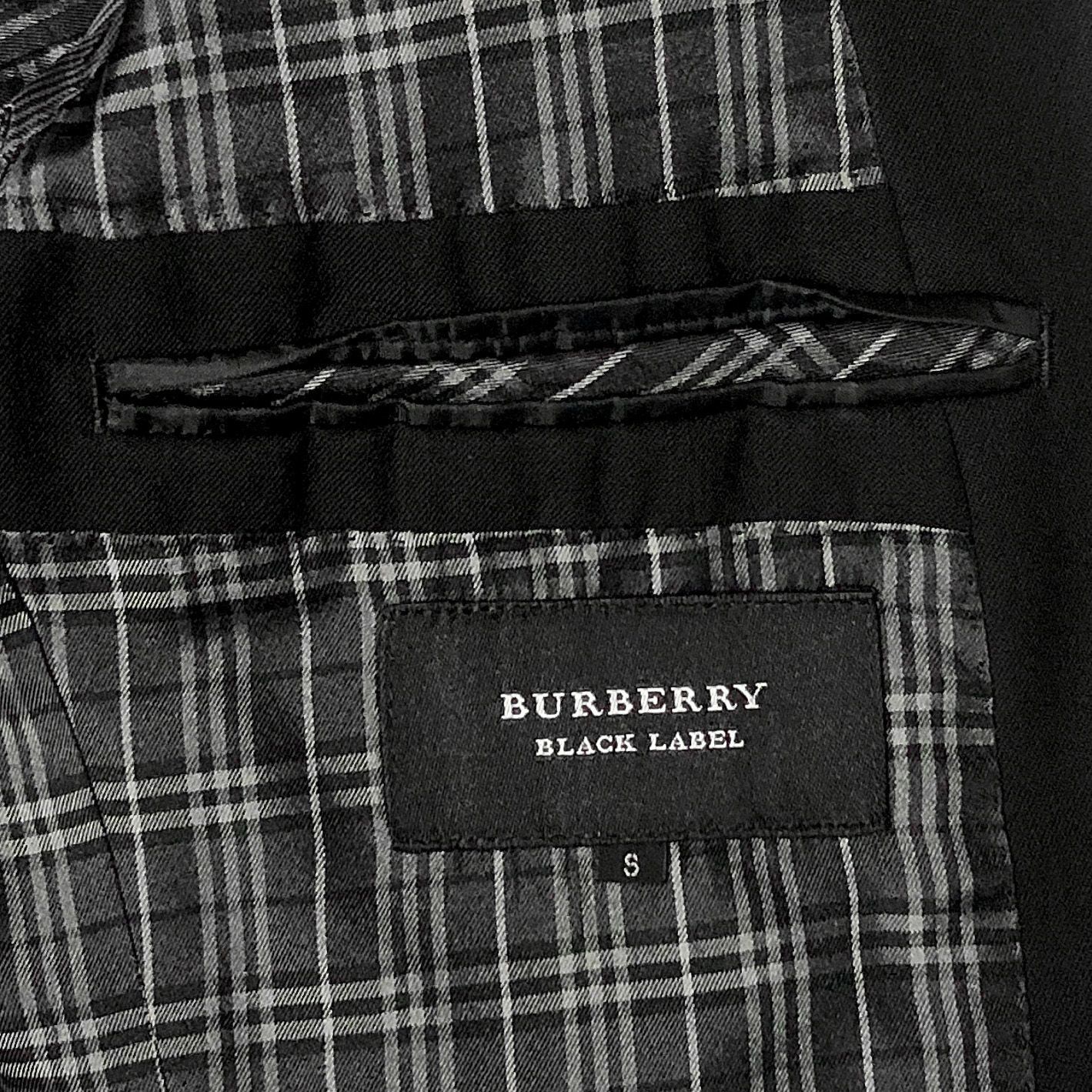 有名ブランド BURBERRY BLACK LABEL スーツ ジャケット 無地 黒