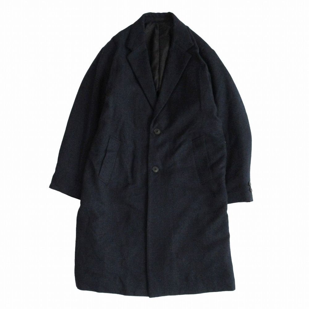 KAPOK KNOT カポックノット ヘリンボーン柄 チェスターコートネイビー