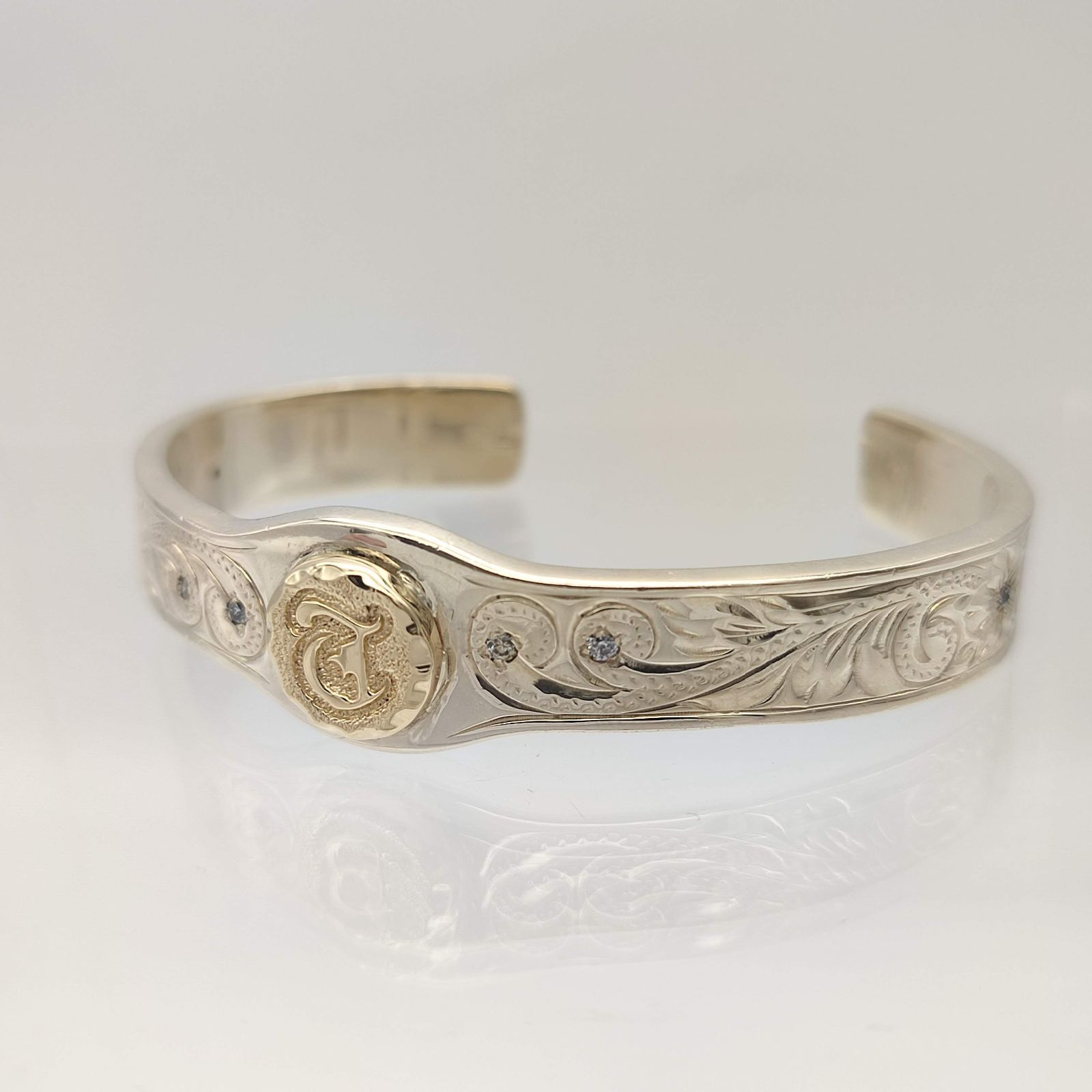 Maxi マキシ ハワイアンジュエリー バングル イニシャルT SILVER シルバー925