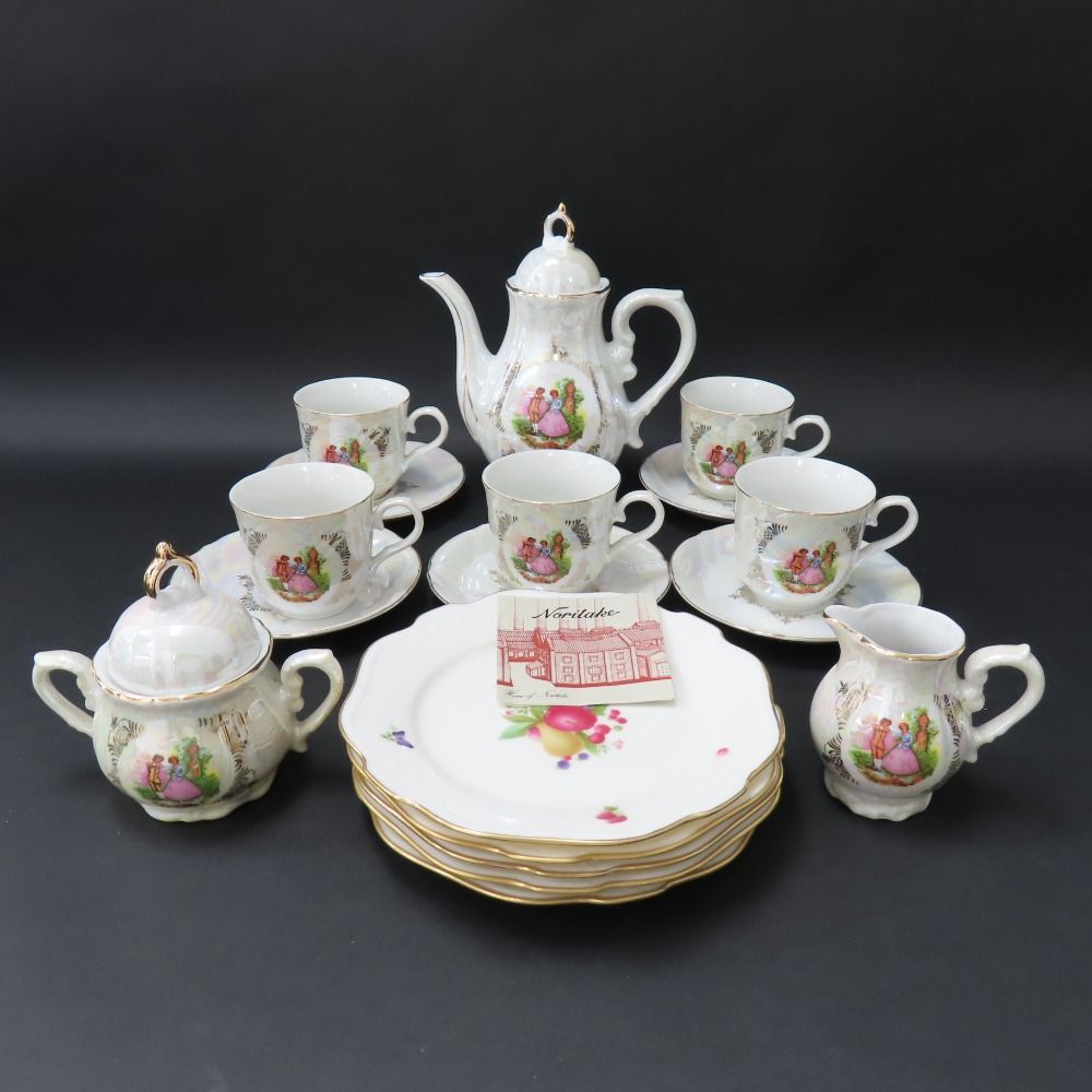 Noritake(ノリタケ) ティーセット6客＋ティーポット Noritake ティーセット 6客 カップ\u0026ソーサー ポット ケーキ皿 ノリタケ