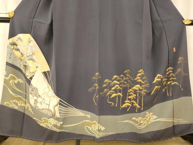 平和屋着物○豪華色留袖 作家物 都林泉名勝図 秘色色 正絹