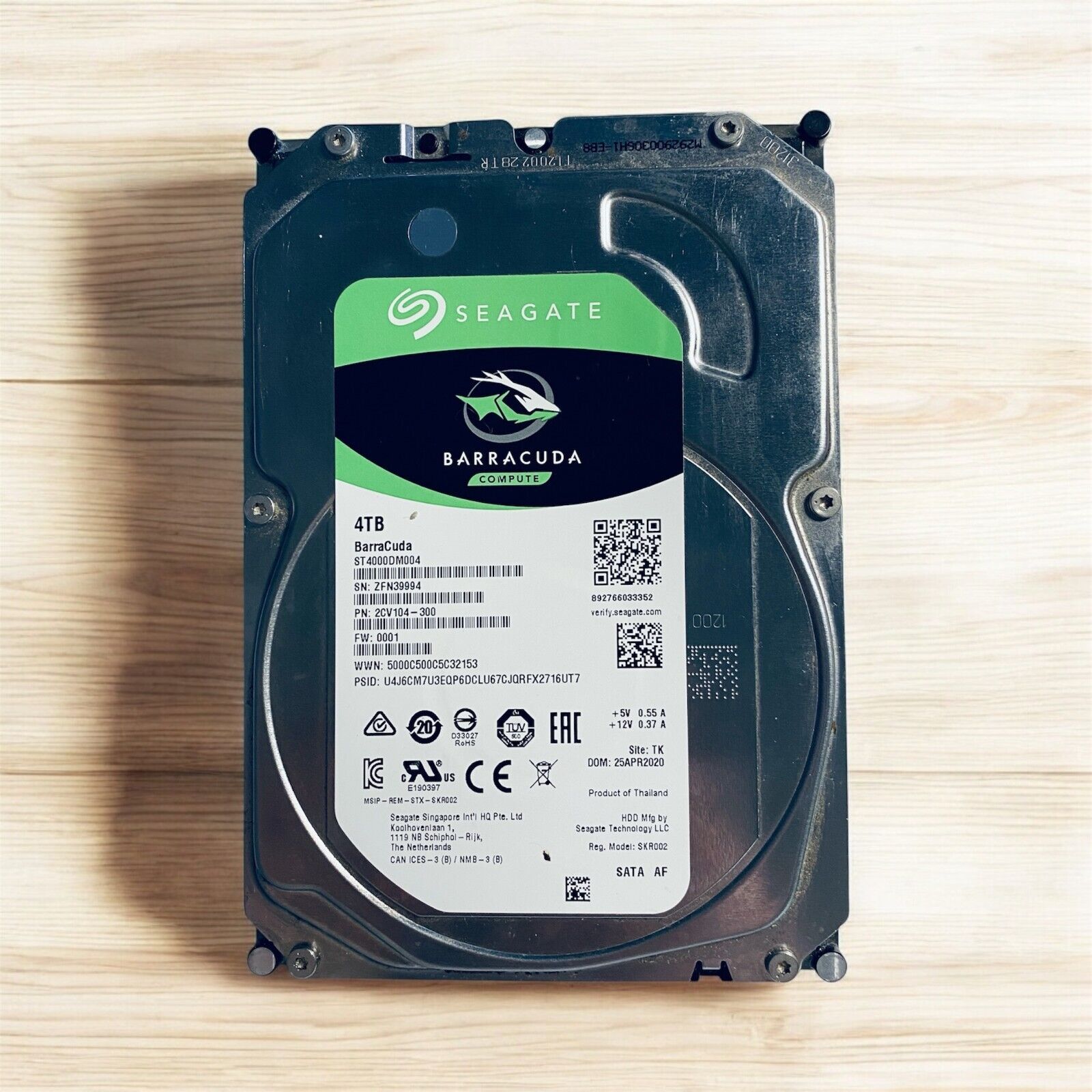 Seagate Barracuda ST4000DM004 4 TB ハード ドライブ - 3.5 インチ 内蔵 - SATA (SATA/600)