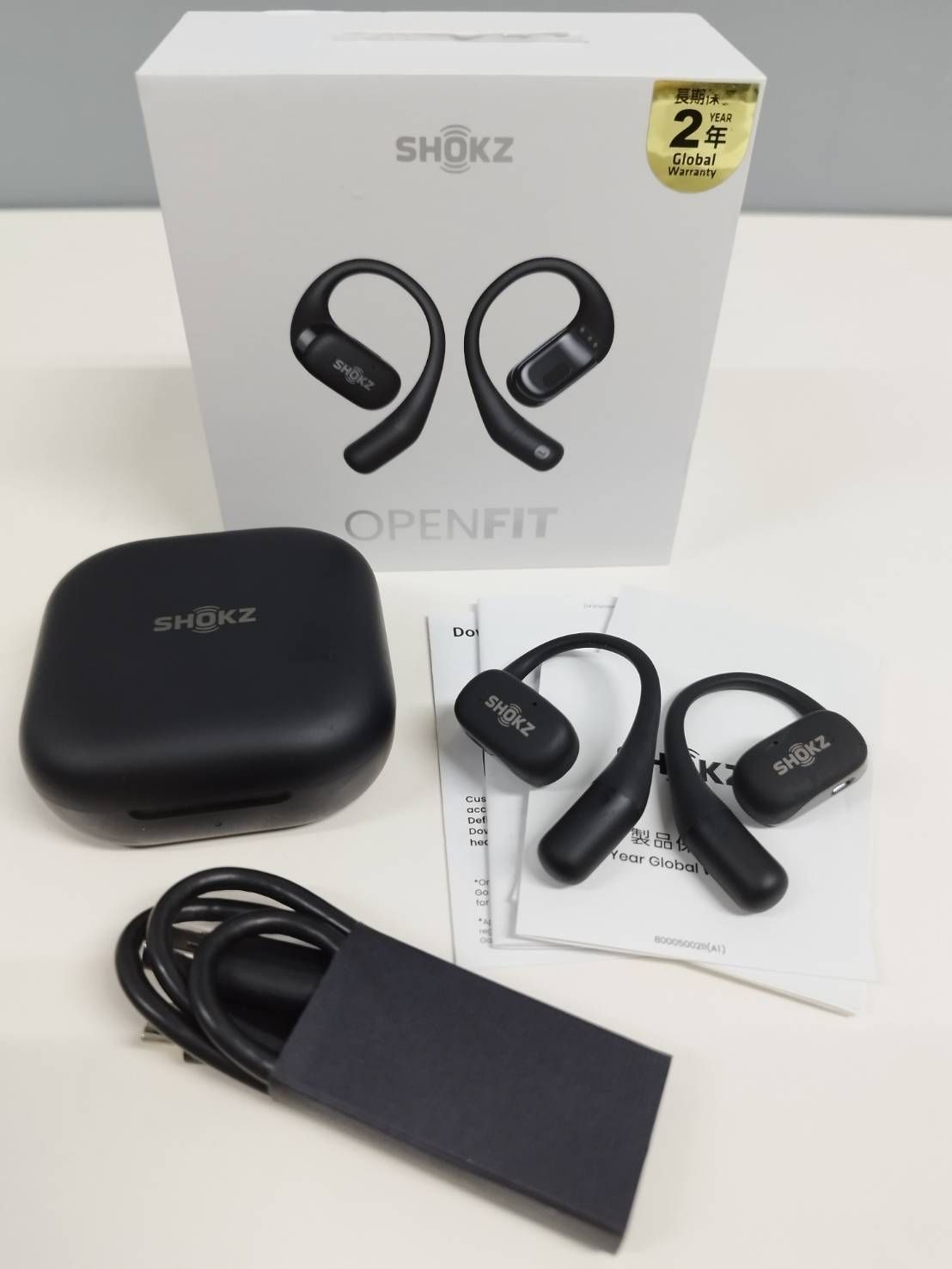 良品】SHOKZ OpenFit T910/ワイヤレスイヤホン/ブラック