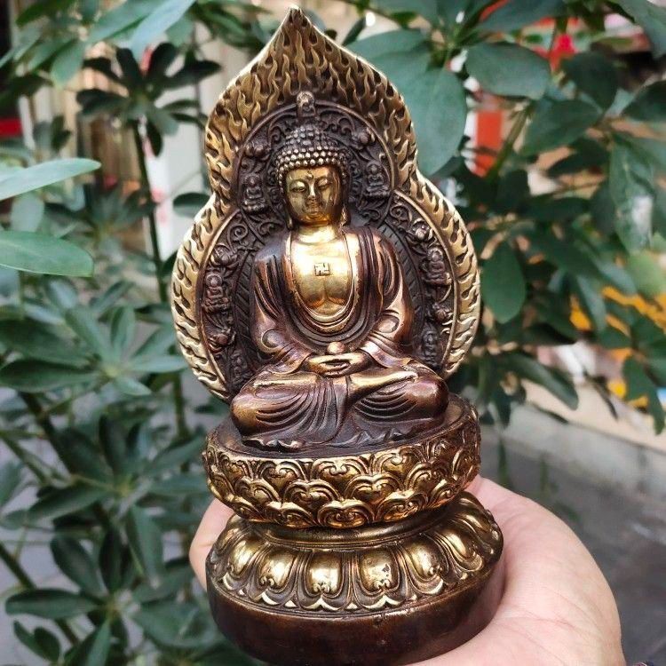 仏教美術 銅 仏像 美術品 古道具 仏教美術 古銅製 観音菩薩像 仏像 - メルカリ