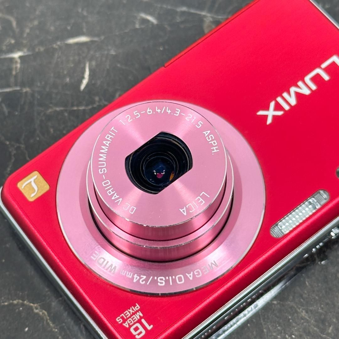 動作確認済 Panasonic LUMIX DMC-FH8レッド デジカメ 美品 美品