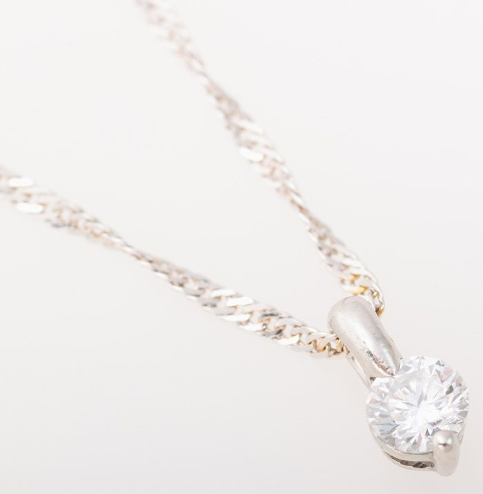 750WG|Pt900 ダイヤモンド プチネックレス 品番d23-552