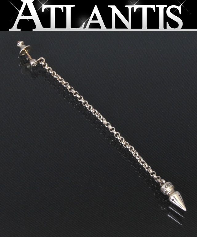 CHROME HEARTS 銀座店 クロムハーツ スパイク ロールチェーン ドロップ ピアス シルバー SV925 98660
