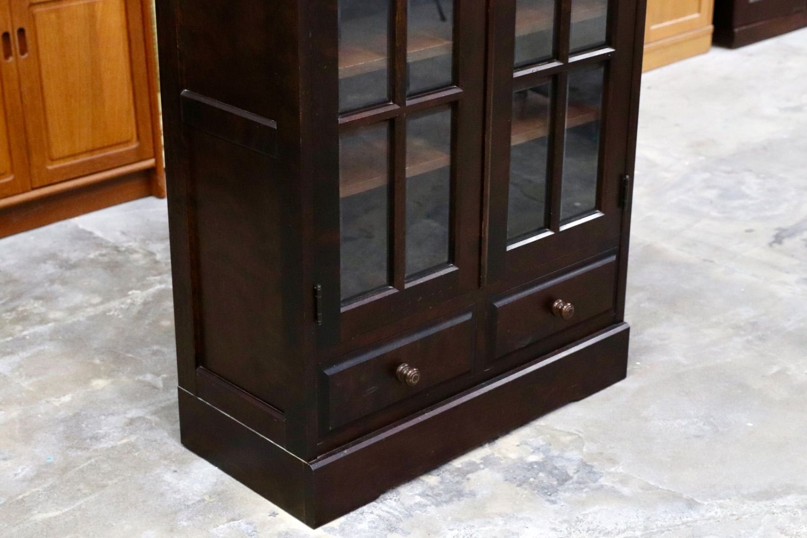 GMIS289B 北海道民芸家具 本棚 キャビネット 飾り棚 本箱 ブックキャビネット 樺材 民藝 アンティーク 飛騨産業 MARWIL-DEMENAGEMENTS_CH