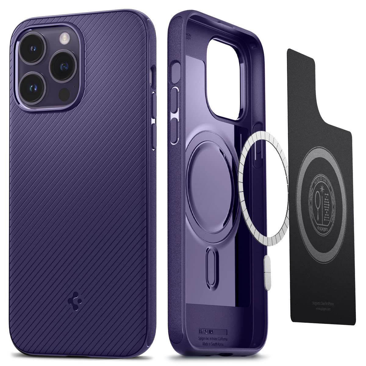 Spigen iPhone 14 Pro Max ケース Magsafe対応 マグネット搭載 TPU ワイヤレス充電対応 米軍MIL規格取得 耐衝撃 すり傷防止 マグ・アーマー マグフィット ACS05584 (ディープ・パープル)