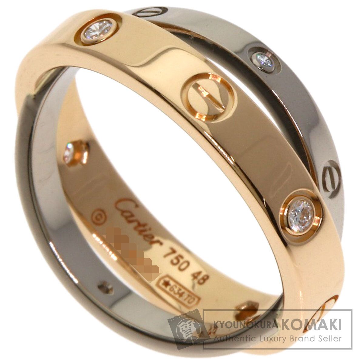 CARTIER カルティエ ビーラブリング 6P ダイヤモンド 48 リング 指輪 K18PG K18WG レディース