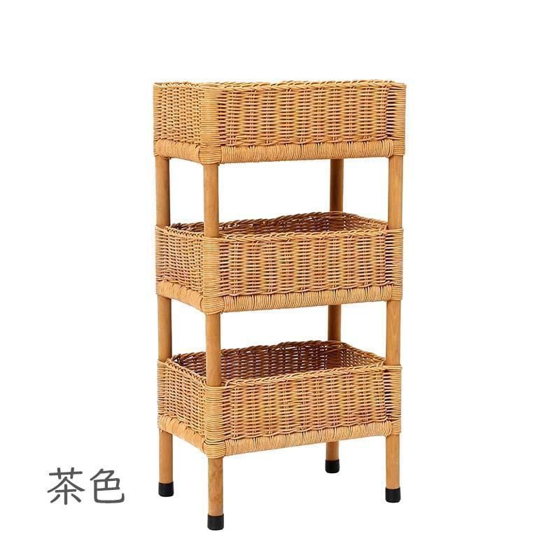 ラタン 3段 ラック 籐 ラタン 収納ラック 収納ワゴン 籐家具 ラタン
