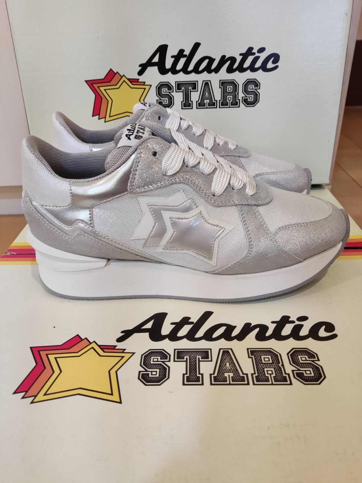 ATLANTIC STARS WHITE / SILVER ホワイト/ シルバー ホワイトシルバー アトランティックスターズ スニーカー - メルカリ