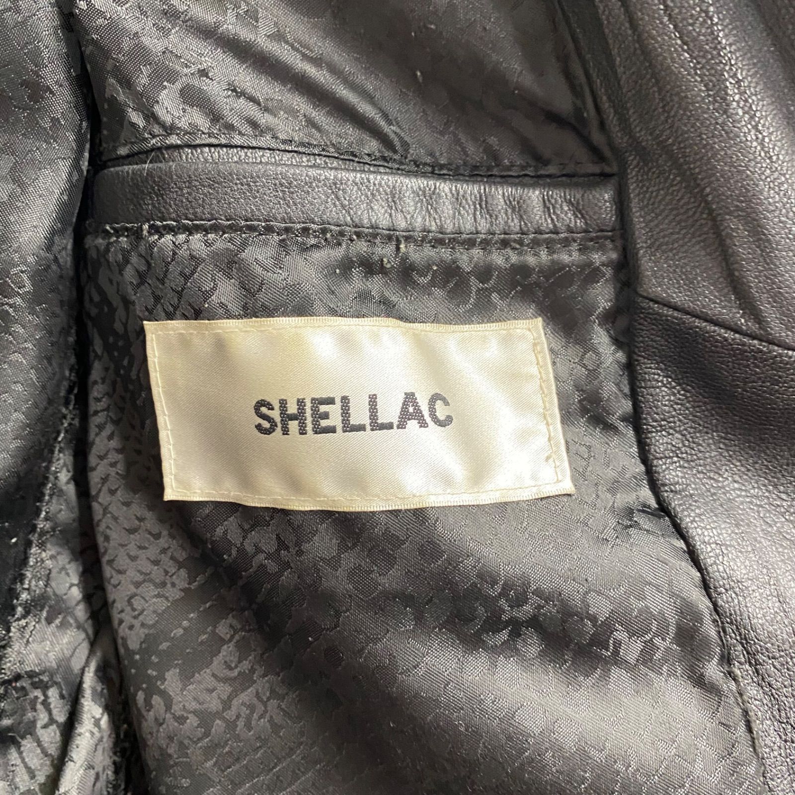 美品 SHELLAC シェラック ライダース レザージャケット 革ジャン 