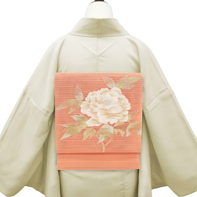夏帯 名古屋帯 絽綴れ 金彩上品な織出し 八寸 正絹 着物 着付け HO-927 夏帯 名古屋帯 絽綴れ 金彩上品な織出し 八寸 正絹 着物 着付け