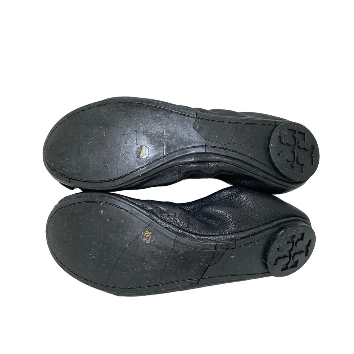 TORY BURCH(トリーバーチ) フラットシューズ 5.5m レディース - 黒  