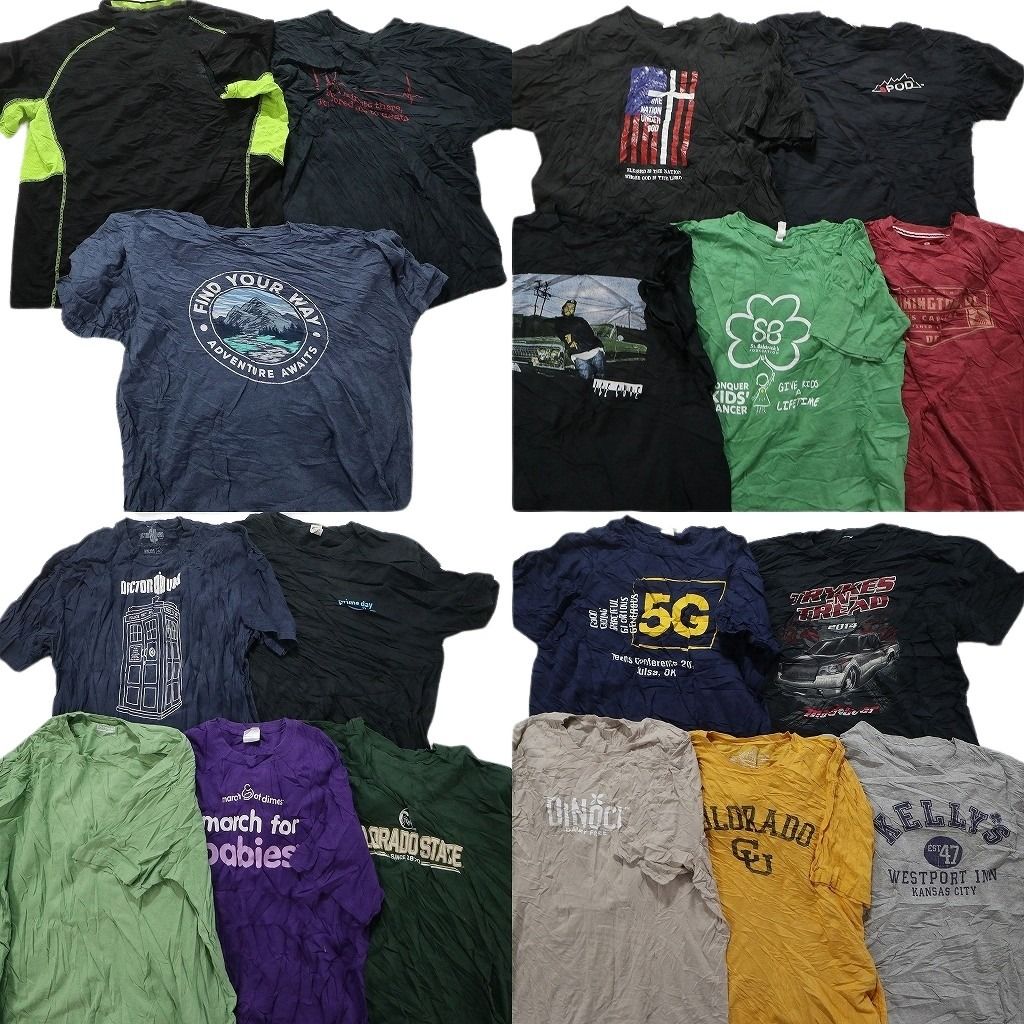 限定特別価格 古着卸 まとめ売り カラー Tシャツ 18枚セット ( メンズ
